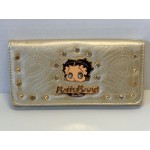 Betty Boop Tri-fold Wallet #059 Face Design Gold